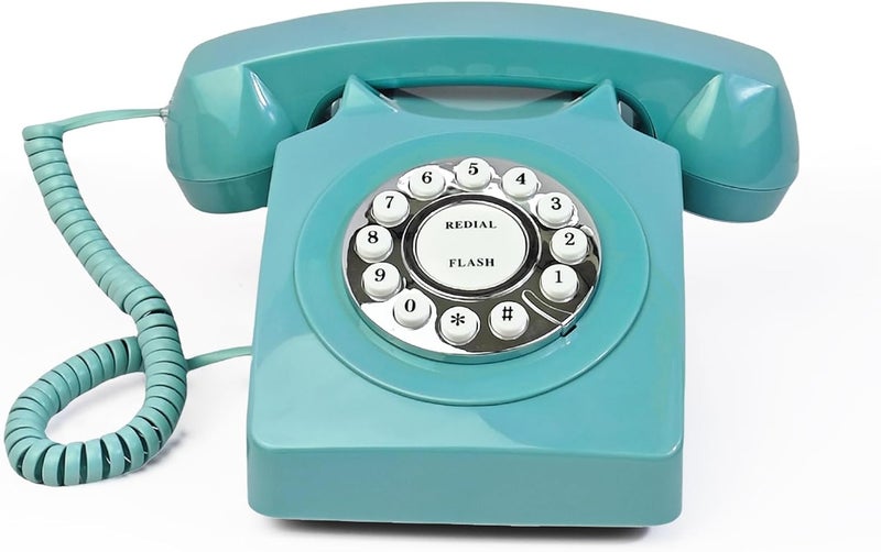 TelPal Landline Phones for Home, Corded Home Phone, Retro Desktop House Phone, Classic Vintage Old Fashion Telephone for Home, Office & Hotel, Red Wired Antique Analog Telephone Gift for Seniors - Image 3